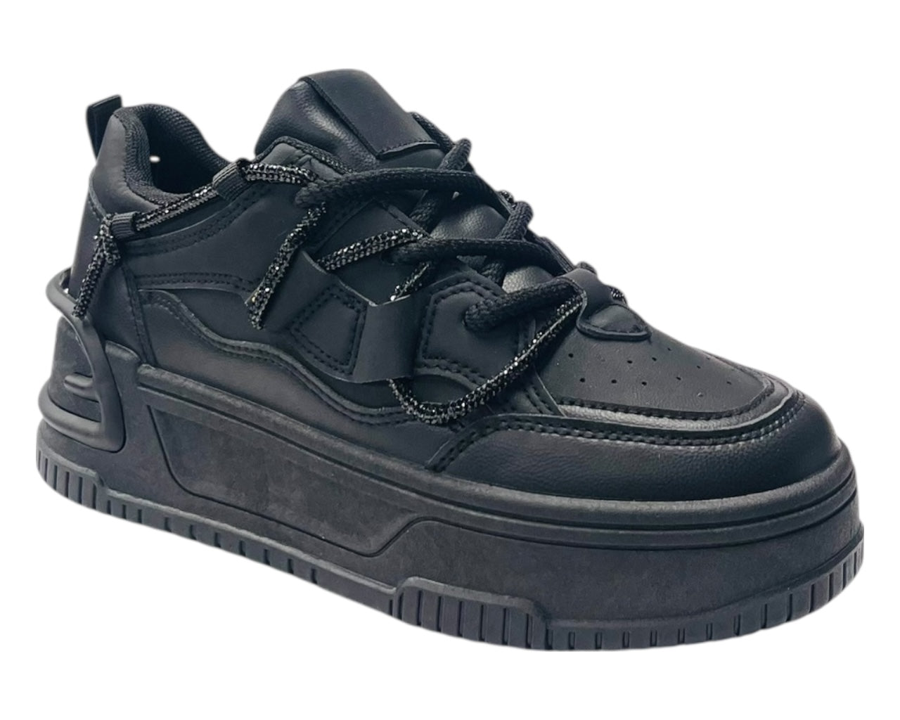 Midnight Diamante Platform Trainer streetwear sneaker
