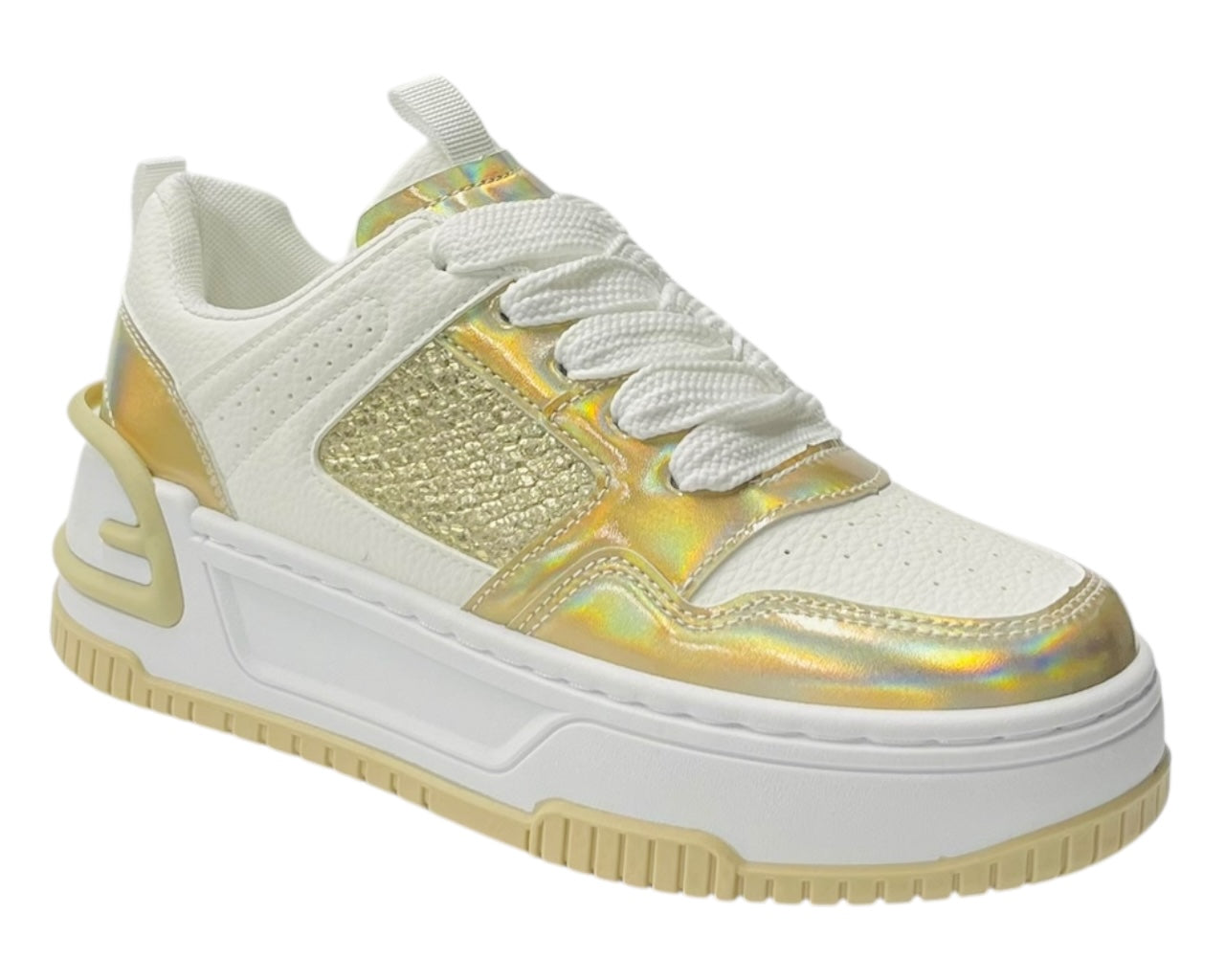 Metallic Platform Lace Trainer streetwear sneaker